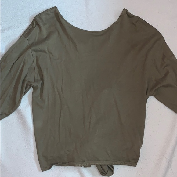 Open back, tie-back long sleeve top - Picture 2 of 2